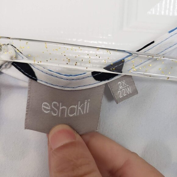 eShakti Polka Dot Dress Ombre Career Pockets Sleeveless Womens Size 2X - Picture 5 of 9